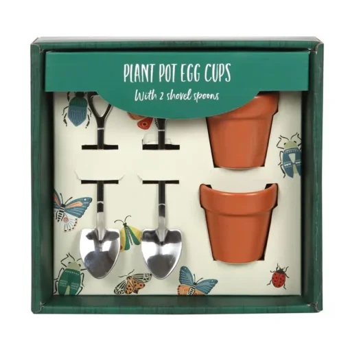 Plant Pot Egg Cup Set with Shovel Spoons - Image 3