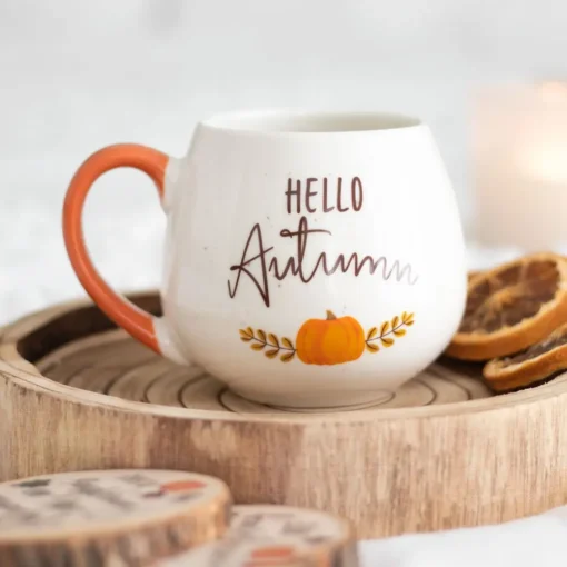Hello Autumn Rounded Pumpkin Mug