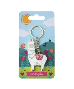 Live Happy 'Llamaste' Llama Keyring