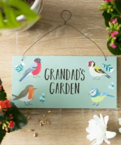 Grandad's Garden British Garden Birds Sign