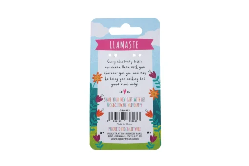 Live Happy 'Llamaste' Llama Keyring - Image 2