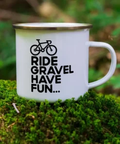 'Ride Gravel Have Fun' Enamel Camper Mug
