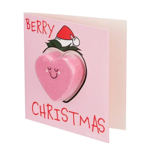 Strawberry Bath Bomb 'Berry Christmas' Card (50g) - Image 2