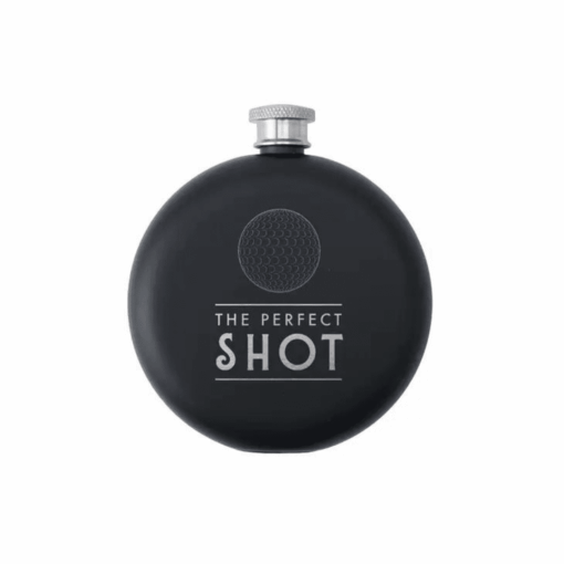 Dapper Chap 'The Perfect Shot' Black 6oz Hip Flask