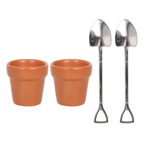 Plant Pot Egg Cup Set with Shovel Spoons - Image 2