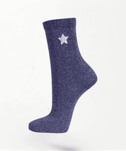 Glitter Socks With Embroidered Star 3-7