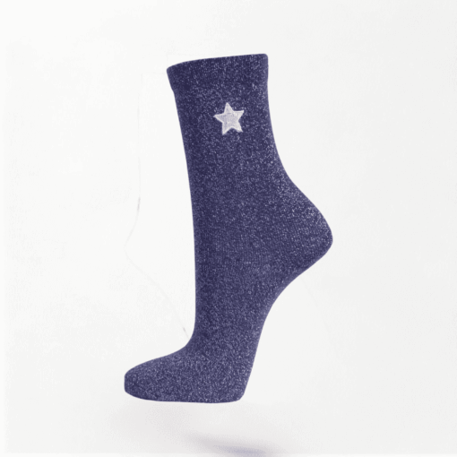 Glitter Socks With Embroidered Star 3-7