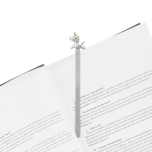 Cute Silver Unicorn Metal Bookmark - Image 3
