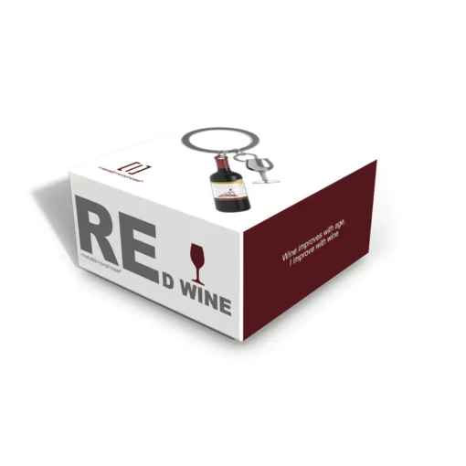 Wine Bottle & Glass Keyring - Metalmorphose - Image 2
